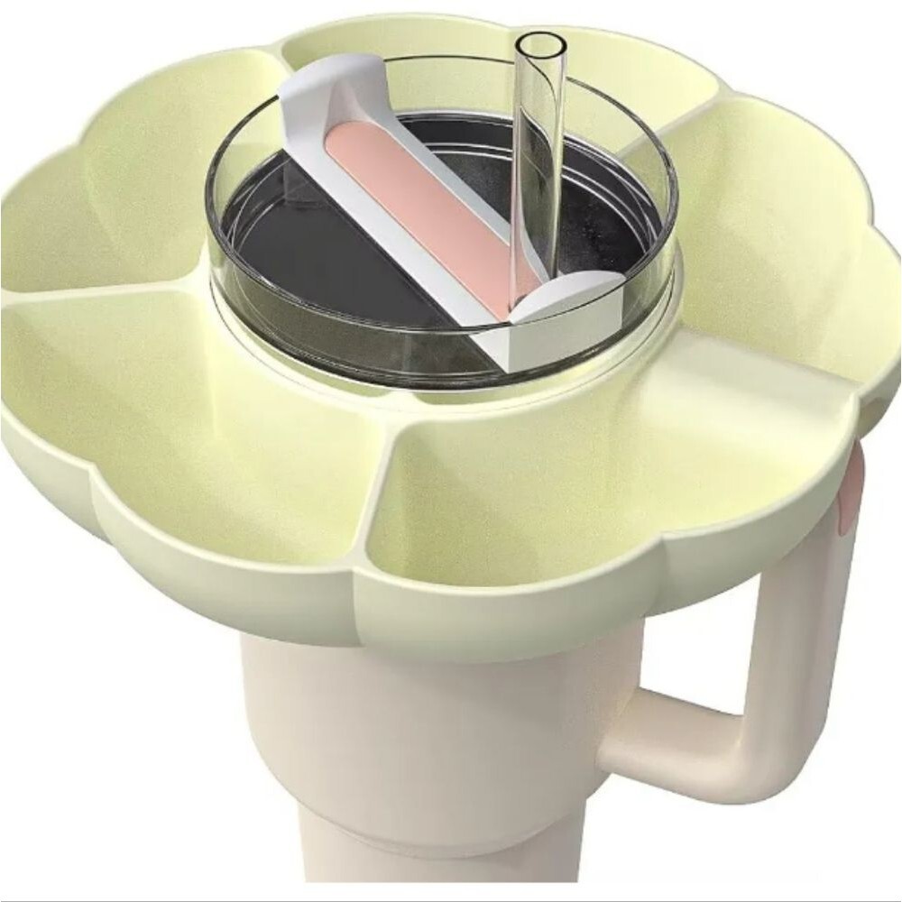 Cream Silicone Tumbler Snack Tray NWT